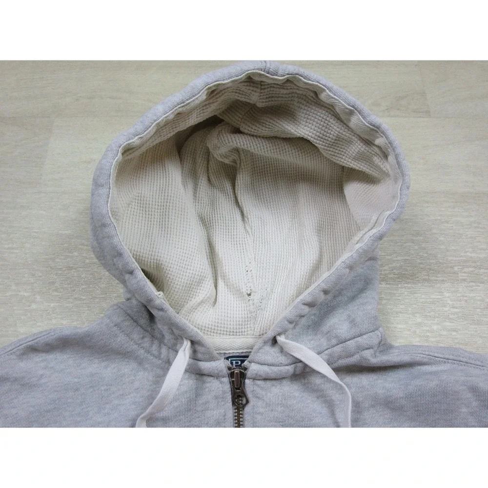 Vintage 90s Polo Ralph Lauren Hoodie Men's (L) Full Zip Thermal Hood Thrashed